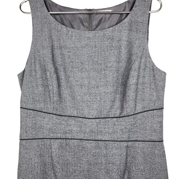 Halogen Grey Herringbone Wool Blend Sheath Dress - Picture 2 of 9